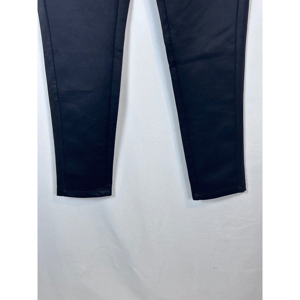 Kardashian Kollection Black Faux Leather Side Stripe Ponte Leggings Womens Large - Picture 5 of 9